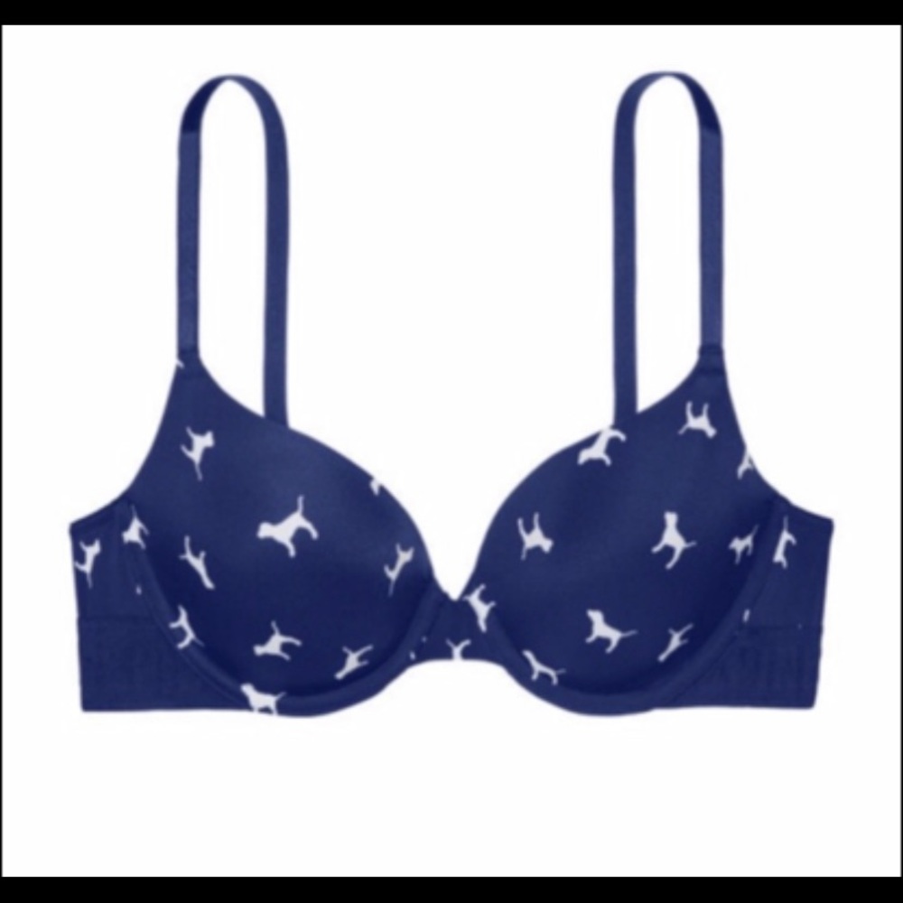 Pink blue bra with dogs